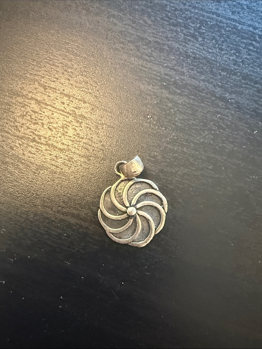 Sterling Silver Swirl Pendant - Silver Floral Spiral Charm